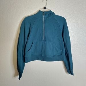Lululemon Scuba Oversized 1/2 Zip Hoodie Green Sz Xs/S